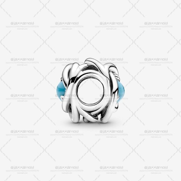 Pandora December Turquoise Blue Eternity Circle Charm - Picture 3 of 5